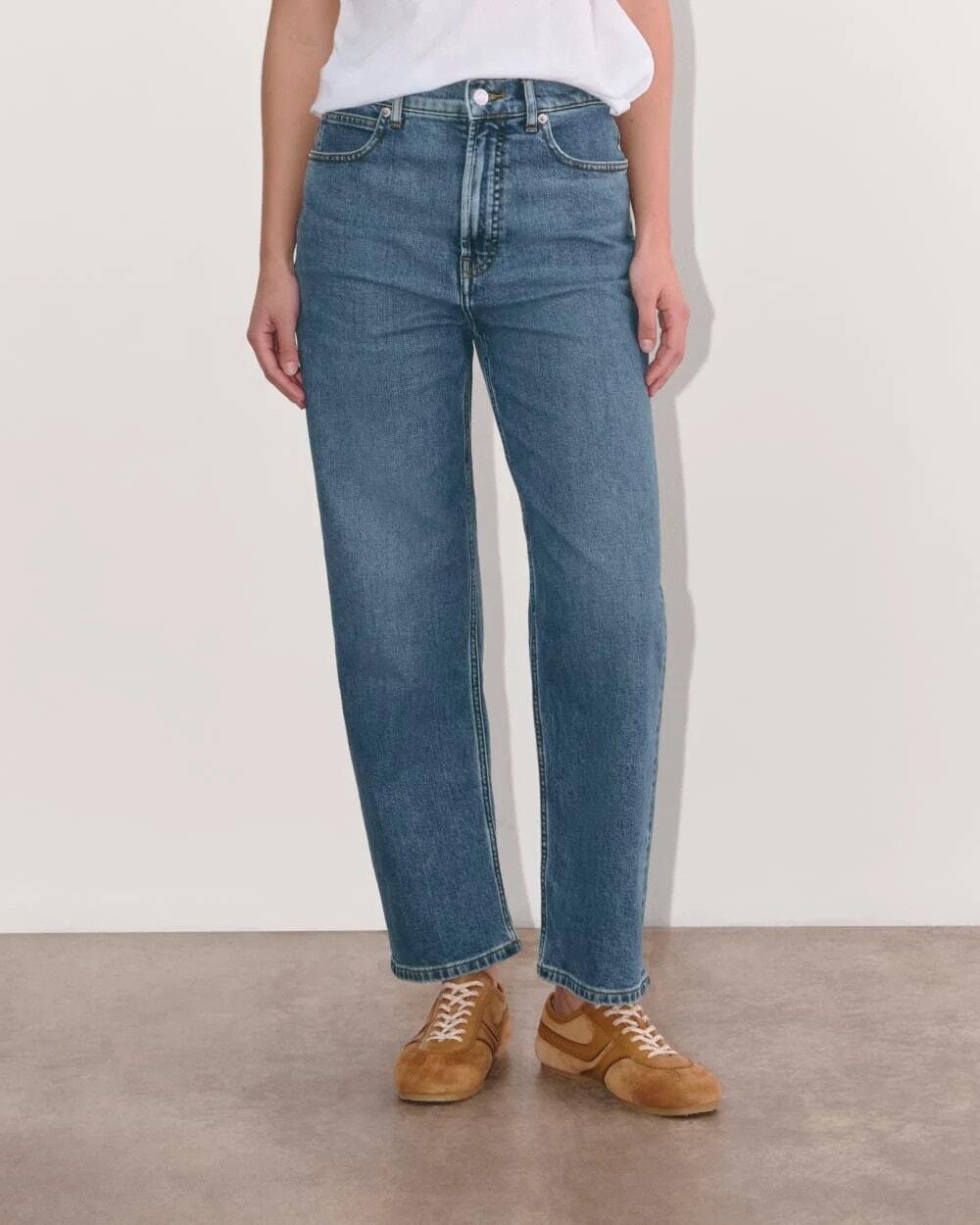 NWOT Everlane The Way-High Jean Straight-Leg Medium Wash Sky Blue Size 25